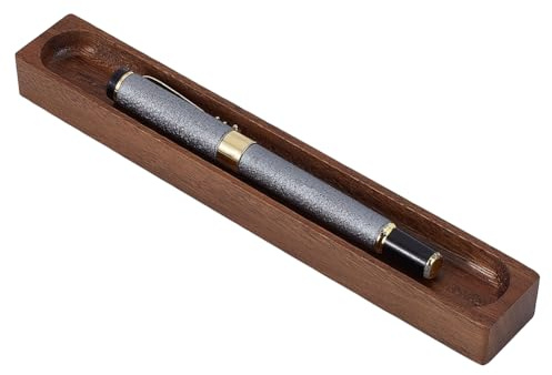 BENECREAT Walnut Pen Tray, Minimalist Wood Pen Holder, Pen Storage Tray for Office Desk Organizer Writing Accessories Gift Home Bedroom Decoration 7.87x1.14inch