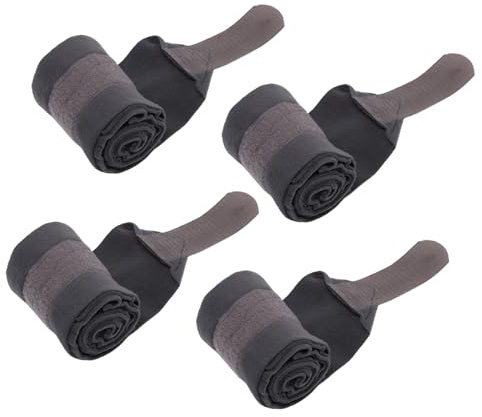 SUNGOOYUE Vendas para Patas de Caballo, Paquete de 4 Vendas Elásticas Ajustables de Vellón para Salto, Entrenamiento, Viajes, Soporte, Deportes Ecuestres, Botas para Caballos.