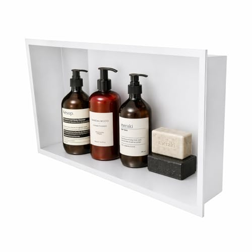 Galyon Hornacina Ducha Empotrable Horizontal 63x33 cm Acero Inoxidable S.304 Nicho Baño Pared | Estante Ducha Grande Integrado Anticorrosión Nicho de Ducha Empotrable | MEDIMEX Pacific