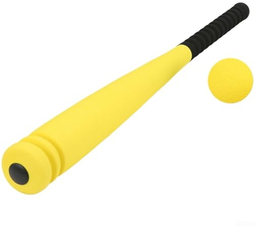 QuivyLivy Soft Baseball Bat, Kids Foam Bat, Toddler T Ball Bat, Indoor Plastic Bat, Safe Practice Bat, Lightweight Youth Bat, Backyard Sports Toy, Beginner(yellow)