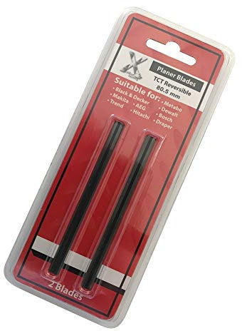 Xcalibur Tooling Cuchillas cepilladoras TCT de 80 mm compatibles con Makita, DeWalt, Bosch, Ryobi, Hitachi, paquete de 2