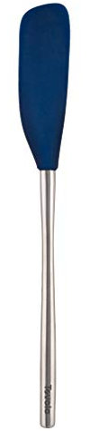 Tovolo Jar Spatula Silicone Long Stainless Steel Handle Scraper Spatula Deep Indigo, Jar Scraper Heat Resistant Dishwasher Safe BPA Free Kitchen Utensil for Scraping Spreading Jelly Peanut Butter