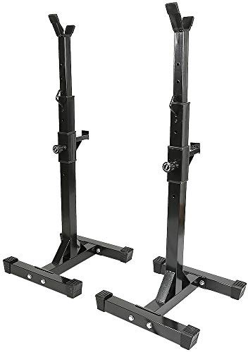 Anth Support de Squat Multifonctionnel Cage de Squat Réglable Squat Rack Rack de Musculation Charge Max. 200 kg (Noir)