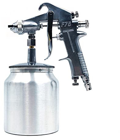 ANCLLO F-75G HVLP Sprühpistole, Schwerkraft-Farbsprühgerät, mit 400cc Kapazität Aluminiumbecher, 1,5mm Düse 600ml