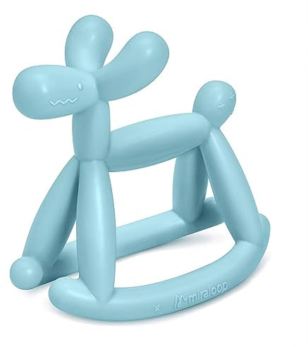 Miraloop Beißring für Baby, Jellydog Beißring Spielzeug aus Lebensmittelechtes Silikon, wundes Zahnfleisch zu Stimulieren und zu Massieren Geeignet für ab 3 Monaten Babys