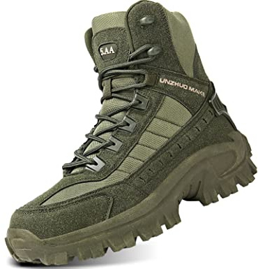 5.AA B2122 Bottines de Chasse pour Homme, Hautes à Lacets, Militaires, randonnée,Les explorations dans la Jungle,Désert Sécurité Militaire Chaussure Bottes Militaire avec Fermeture Latérale
