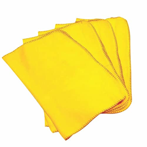 AHAD Lot de 4 chiffons jaunes en coton durable super absorbants multi-usages pour polir, nettoyer les vitres de voiture, les fenêtres de cuisine, les accessoires ménagers 38 cm x 38 cm