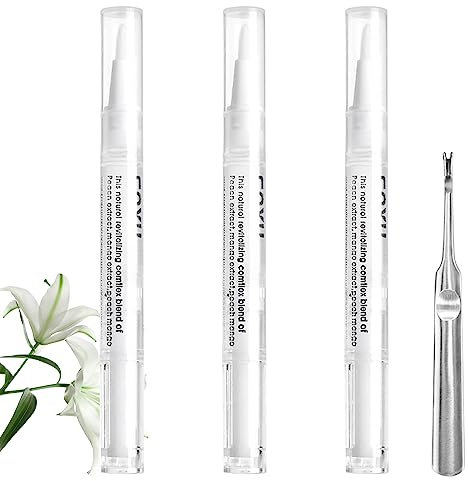 Nagelpflege Nagellack Stift, Nagelöl Cuticle Oil Pen, 3 Stück Nail Care Pen Nagellack Stift, Nagelpflege Stift und Nagelhautschieber mit Gabel für die Reparatur von Rissigen und Trockenen Nägeln