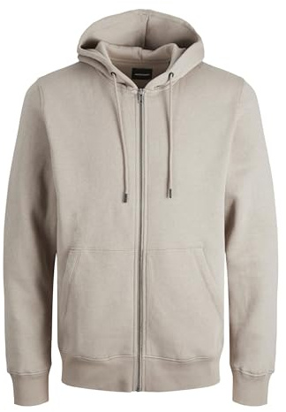 Jack & Jones Sweat à Capuche zippé Basique pour Homme, Beige Clair, L