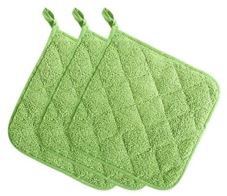 rujjftsy Topflappen aus Frottee, hitzebeständig, langlebig, natürliche Baumwolle, waschbar, maschinenwaschbar, umweltfreundlich, 3 Stück