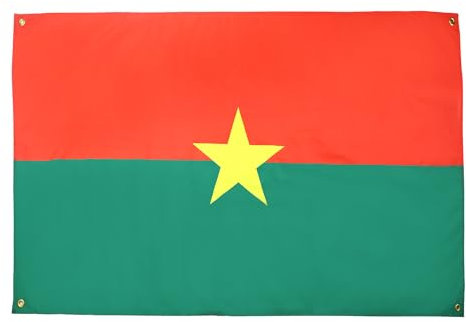 AZ FLAG Bandiera Burkina Faso 150 x 90 cm con 4 occhielli, bandiera Burkinabais per balcone o parete