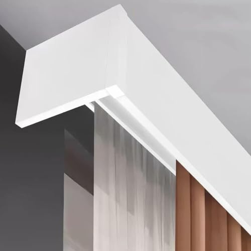 Scatola di pelmet per tende bianca a parete con doppi binari, staffa della guida per tende 3-in-1 per Bay Window, barre divisorie resistenti Cassetta per tende in alluminio,White-100cm/39.4in/3.3ft