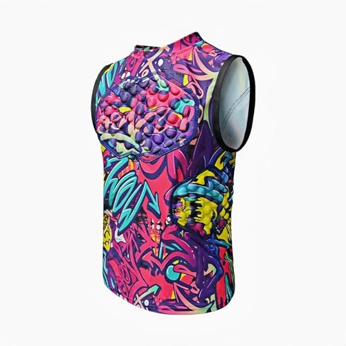 Jormino Sports Impact Protection Youth Kids Sleeveless Shirt with Chest, Back & Rib Pads for Football, Baseball Pink YM
