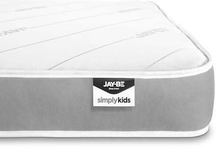 JAY-BE Simply Kids Anti-Allergy Mattress (Single, 90 x 190 x 16cm, Grey) | Foam Free, Hypoallergenic, Medium Firmness, 16cm Deep, Bunk Mattress