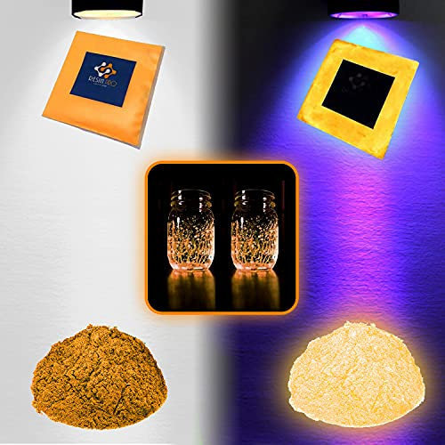 ULTRA fluoreszierende Pigmentzusatzpulver - UV-lumineszierend - leuchtet im Dunkeln - für Epoxidharze - für Kunstwerke, DIY und Bastelkreationen 20g (Neonorange 20gr)