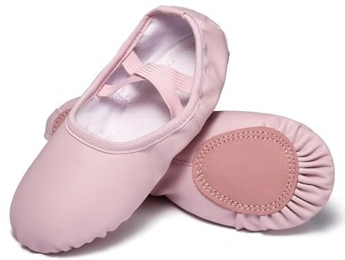Dynadans Soft Leather Ballet Shoes/Ballet Slippers/Dance Shoes for Girls and Boys (Toddler/Little/Big Kid/Women)-Pink-12.5M Little Kid
