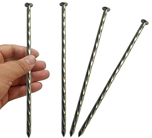 Lot de 50 piquets de Jardin en métal galvanisé antirouille Solide de 20,3 cm, piquets en Spirale pour Bordure de pavé, barrières Contre Les Mauvaises Herbes, Gazon, Construction de Maisons, Clous de