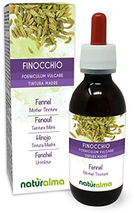 Fenouil (Foeniculum vulgare) fruits Teinture Mère sans alcool Naturalma - Extrait liquide gouttes 120 ml - Complément alimentaire - Végétalien ou végan