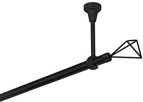 Barra de cortina negra 320 cm 1 pata 19 mm de metal Montaje en techo SPACE