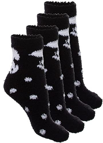 Brandsseller Damen Socken 2er Set im Stil von den Peanuts | Kuschelsocken | Strümpfe | Schwarz | 39-42