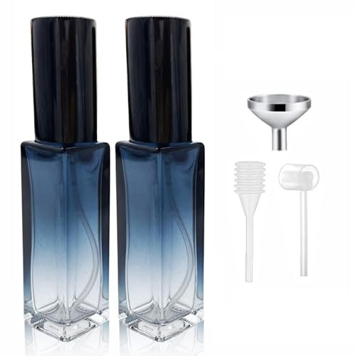 Perfume Atomiser Refillable, Travel Perfume Atomiser Bottle Mini Small Empty Spray Bottles Portable Glass Travel Perfume Pods Container For Perfume Travel Holiday (10 Ml/ 2 Packs) (Gradient Blue)