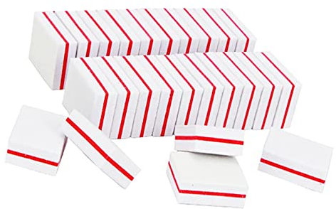 luoshaPUCY 20 Stück Buffer Schleifblöcke Nagelpufferblöcke Polierblock Doppelseitige Schwamm Nagelfeile Maniküre Werkzeug zum Schleifen von Acrylnägeln Naturgel für Gelnägel und Acrylnägel (Weiß)