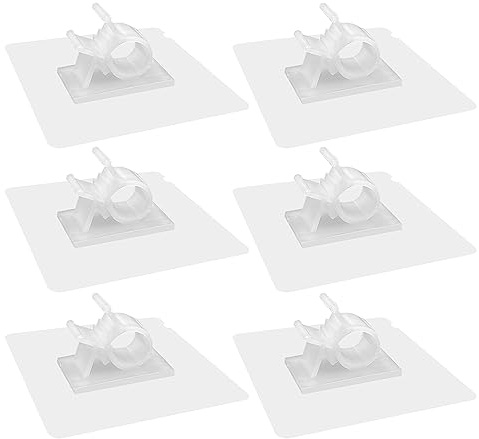 WYAN 6 Piezas Cable Adhesivas Clip,Cable De Plástico Organizador,soportes para cables para automóvil, oficina y hogar (blanco,10-13mm)
