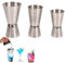 Juego de 3 tazas medidoras de cócteles, acero inoxidable, 25/50 ml, 15/30 ml, 30/60 ml, doble medición, accesorios de cóctel, vaso de masaje, para bar, fiesta, vino, cóctel, bebidas, coctelera