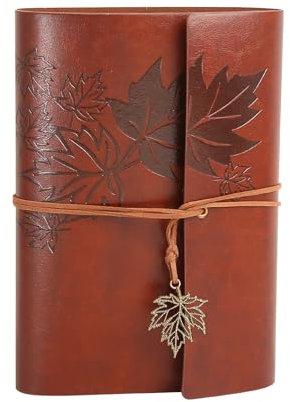 wenrescry - Vintage Leder Notizbuch Tagebuch, nachfüllbares A5 Reisetagebuch, Retro Stil, ideal für Erwachsene, liniert, für Reisen, Arbeit und Büro