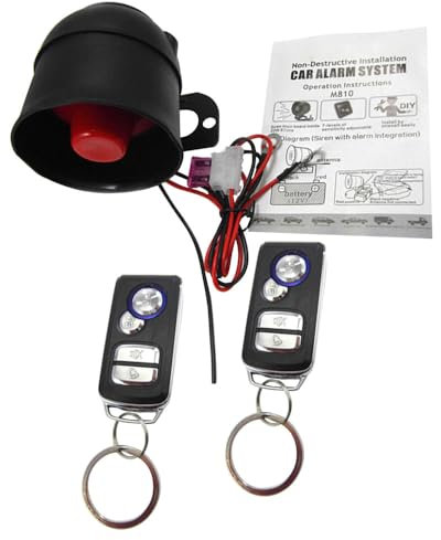 MASO Universal Car Alarm Device, Universal 12V Car Alarm System, Car Alarm Device, Suitable for DC12V Cars
