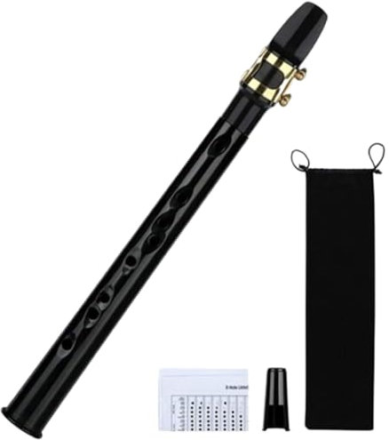 Mini-Saxophon, einfaches Saxophon, digitales Blasinstrument, tragbares Taschen-Saxophon, Kunststoff-Blockflöte, Saxophon (schwarz)