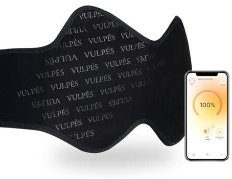 Vulpés HeatBelt Pro 10 – ceinture chauffante intelligente pour dos, bassin & reins | Chaleur infrarouge | Appli mobile | Fibre de bambou | PowerBank 10 000 mAh incluse | PRO 10 L [100-130 cm]