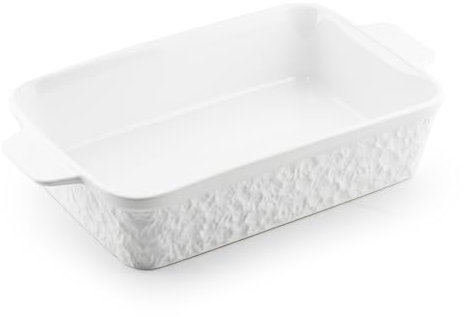 Dafuceramic Casserole Dish for Oven, 4.2 QT Baking Dish, 9x13 Large Porcelain Baking Pan, Durable Rectangular Lasagna Pan Deep with Handles, Microwave Oven Safe