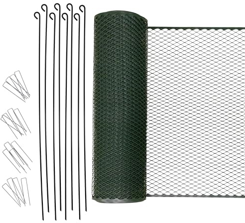 Kerbl Hobbyfarming Universalzaun MultiFence, Geflügelzaun, Hühnerzaun, 12m x 90cm, Kunststoff, Geflügel, Hühner, mobiler Zaun, schnelle Installation