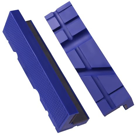 WORKPRO 6 Magnetic Vise Jaw Pads, TPU Soft Grips with Dual-Sided V-Groove & Flat Design, Ideal for Drill Press, Bench Clamp, Metalworking and Woodworking