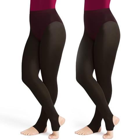 HZHSGLY 2 paia di collant da danza, comodi collant da danza senza piede neri, collant senza piede per donne e ragazze per jazz, uniformi scolastiche da danza, Nero , M