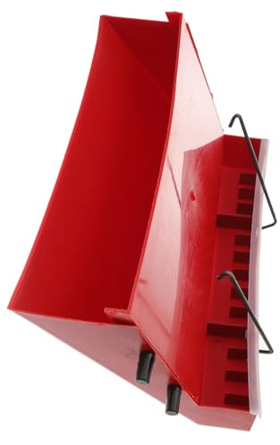 ARTSEWPLY Automatic Feeder for Quail and Poultry 36cm Red Plastic Feeding Box with Screw Baffle Automatic Quail Feeding Tool and Bird Supplies Random Color