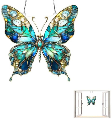 UZYXC Acchiappasole Farfalla In Acrilico, Acchiappasole Farfalla, Decorazione Sospesa Per Finestra, Balcone, Giardino, Crea Giochi Di Luce, Estetica Primaverile.