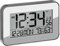 MARATHON Atom-Wanduhr mit Kristallrahmen, silberfarben, großes 19,1 cm Display, AM/PM oder 24-Stunden-Zeitformat, acht Zeitzonen, Innentemperatur und Luftfeuchtigkeit, zwei AA-Batterien im