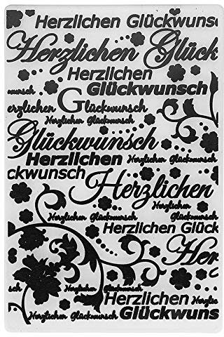 Ideen mit Herz Prägeschablone | 15 cm x 10 cm | passend für gängige Präge- & Stanzmaschinen (Herzlichen Glückwunsch)