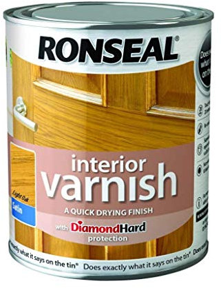 2X250ml Quick Dry Satin Interior Varnish - Light Oak