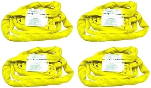 BA Products Qty. 4, 38-RSY-4-x4, 4' Yellow Round/Lifting Sling for Wrecker, Rollback, Crane & More!