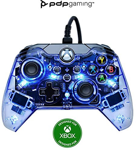 PDP Controller di gioco cablato Afterglow LED - Luci colorate RGB Hue - Connettore USB - Controlli audio - Gamepad a doppia vibrazione - Xbox Series X|S, Xbox One, PC