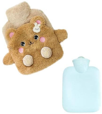Bär Wärmflasche, Plüsch, niedlich, Warmwasser, Kinder, kleine Wärmflasche bei kaltem Wetter, gutes Geschenk für die Familie, Freundin, 500 ml