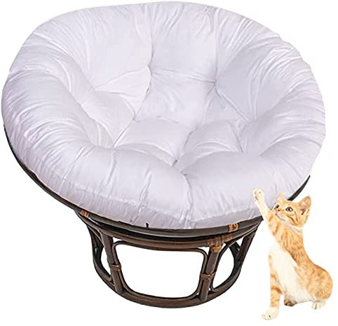 Cuscino di Ricambio Papasan, 48/52 inch Cuscino Sedia Papasan Patio Chair Cushion Poltrona Papasan Cuscino Bianca (Sedia Non Inclusa) (52 inch)