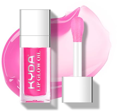 KYDA Hydrating Lip Glow Oil, Moisturizing Transparent Plumping Lip Gloss, Lip Oil Tinted for Lip Care and Dry Lips(#007)