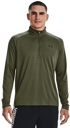 Under Armour UA Tech 2.0 1/2 Zip - Long Sleeve - Tops - Marine OD Green/Black - Size: SM