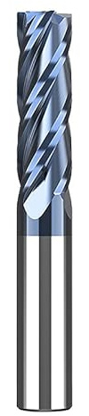 CREEYA 1 stycke VHM CNC fräs 14mm, 4 tänder/4 skärningar/4 flöjter volframstål ändfräs, AlTiN svart beläggning planfräs, hårdlegering CNC fräs skaft 14mm för stål, metall, träd, akryl, plast