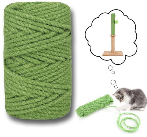 CEASELESLY 6mm*30m Jute Corde,Naturel Corde pour Arbre à Chats,Corde en sisal pour Chats pour Réparation et Remplacement de Chat Scratch Pilier, Arbres à Chat,Décoration de Jardin et Maison
