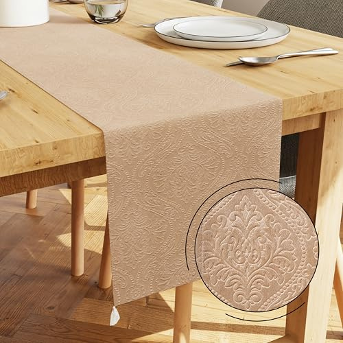Encasa XO Camino de Mesa Terciopelo, Diseño Grabado 32x150 cm